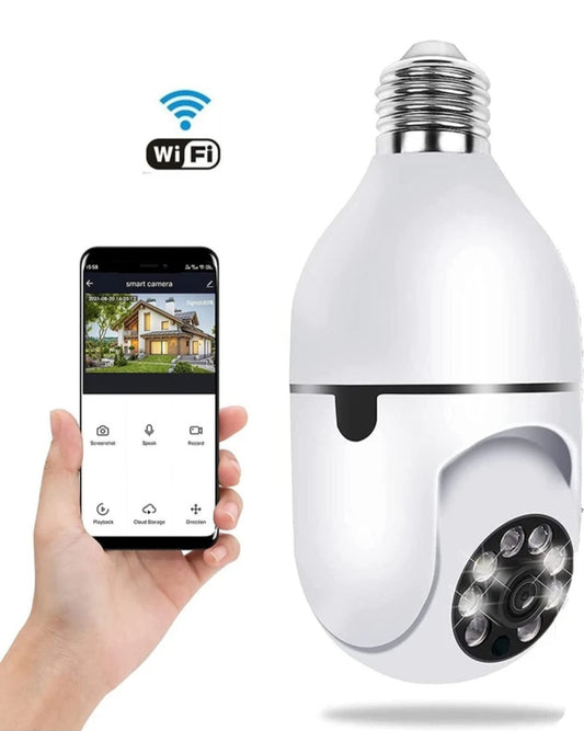 Wi-Fi CCTV Camera 1080p Wireless PTZ Bulb Shape V380 Pro | 360° Smart