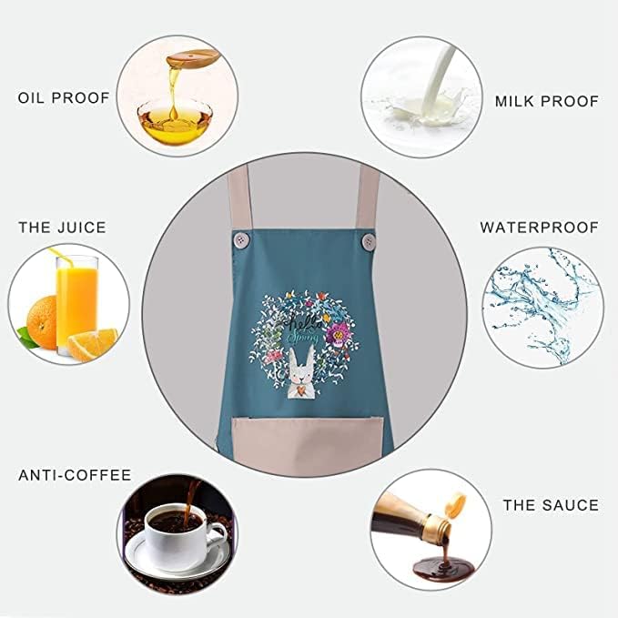 AP & ZP Cooking Apron | Adjustable Waterproof Chef Apron with Pocket Women's Housewife Kitchen Aprons Convenient Cooking Restaurant Chef Apron