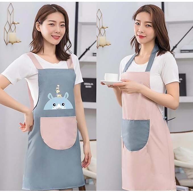 AP & ZP Cooking Apron | Adjustable Waterproof Chef Apron with Pocket Women's Housewife Kitchen Aprons Convenient Cooking Restaurant Chef Apron