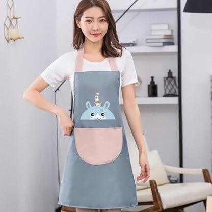 AP & ZP Cooking Apron | Adjustable Waterproof Chef Apron with Pocket Women's Housewife Kitchen Aprons Convenient Cooking Restaurant Chef Apron